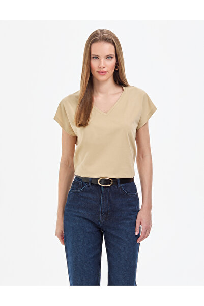 Pierre Cardin Μπεζ Μπλουζάκι Βασικού Σχεδιασμού Κανονικής Εφαρμογής 50325454-...