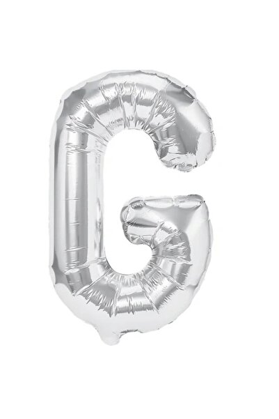 Cyrax Balon din folie metalizată, litera G, argintiu, cu băț inclus