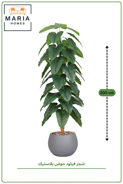 MARIA HOMES Artificial Philodendron Tree 200 cm – Tall Indoor Decorative Plan...