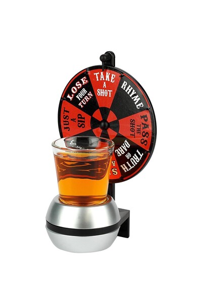 Cyrax Joc Shot Wheel pentru petreceri, 16 x 10 x 7 cm, pahar inclus