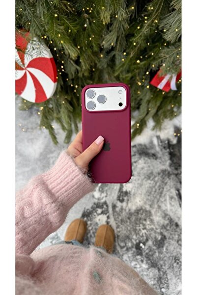 MELIFLIO iPhone 17 Pro Uyumlu Içi Kadife Lansman Premium Kılıf - Bordo