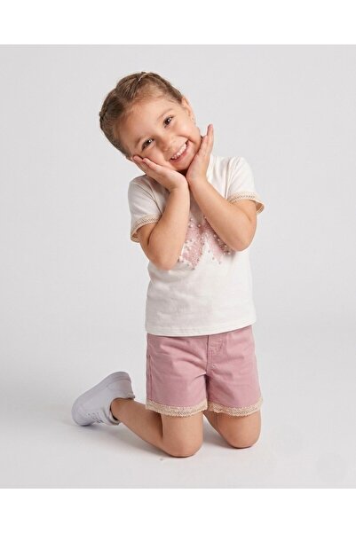 voyyo kids baby Dar Kalip! Girl's Summer Linen Shorts Set, Ages 3-4-5-6-7-8-9...