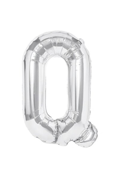 Cyrax Balon din folie metalizată, litera Q, argintiu, cu băț inclus