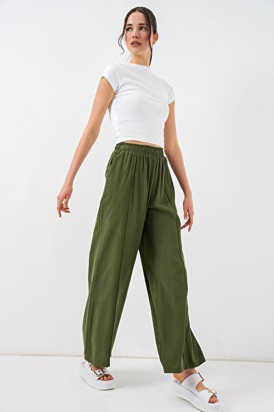 Hiccup Παντελόνι μέσης από καουτσούκ με φαρδιά μπατζάκια BDART