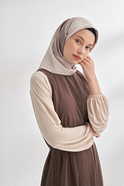 ARMANDA Eșarfă din mătase twill cu model deșert - nurcă