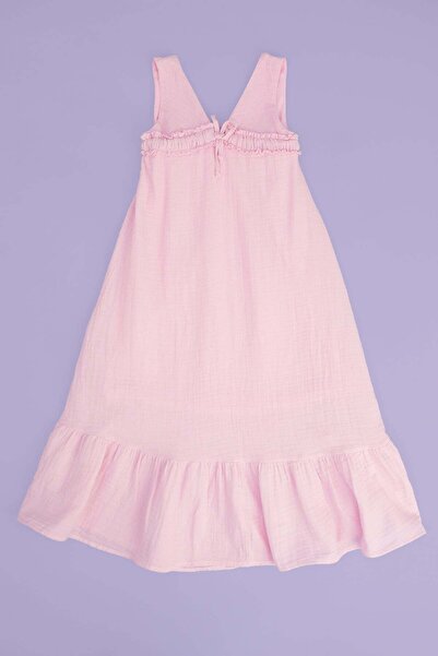 Fulla Moda Κοριτσίστικο φόρεμα από ύφασμα μουσελίνας με δέσιμο μπροστά και τι...