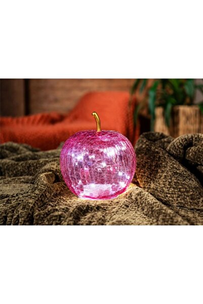 DEKO -Apfel Pomo cu LED – Ø 16,5 cm x 20,5 cm – Roz