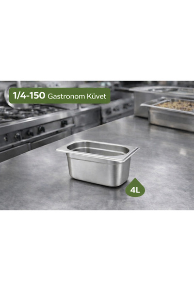 Net Çelik Gastronom Küvet Gn 1/4-150