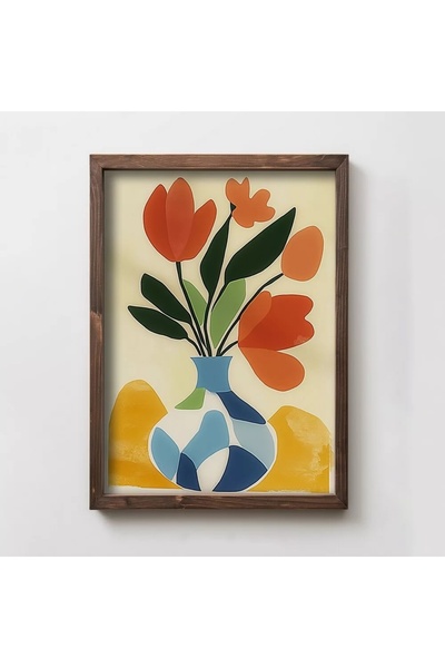 OEM Tablou decorativ Re-Bloom, model floral, MDF/lemn masiv, multicolor, 35 x...
