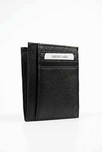 VANİLLA COLLECTİON Hakiki Deri Kartlık Cüzdan Portföy İsim Baskılı İnce & Minimal & Modern Siyah
