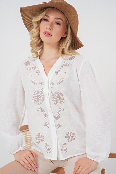 Hiccup Μπλούζα με κουμπιά με λαιμόκοψη σε σχήμα V BDART