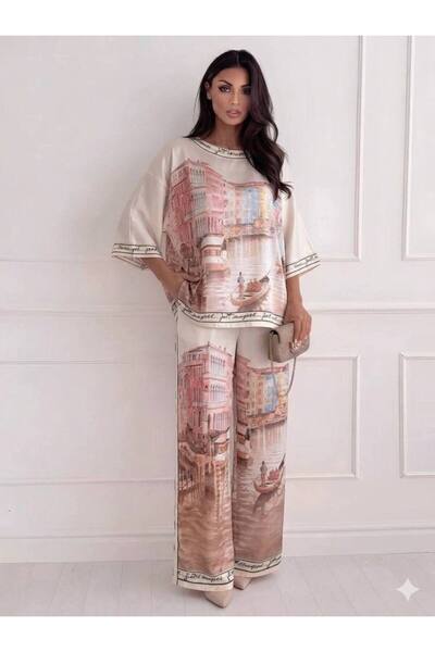 GLAMSI Σατέν κοστούμι με στάμπα