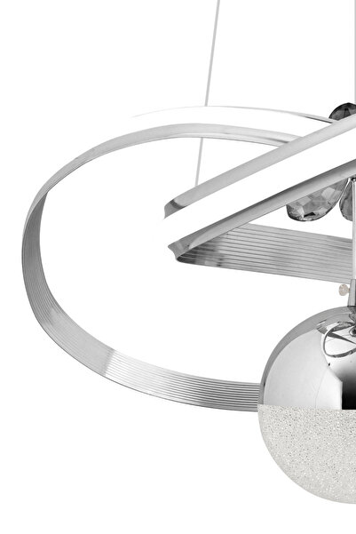Dekorluna Ruby Modern 3 Renk Işık Özellikli Krom Kaplama Sarkıt Led Avize Salon Avize