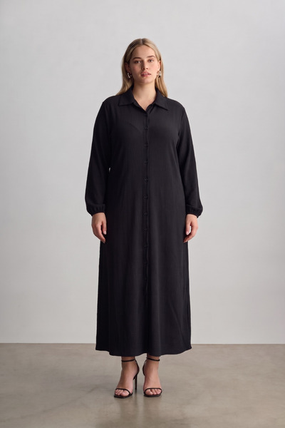 şuranur Πουκάμισο με γιακά με κουμπιά μακρύ φόρεμα κατάλληλο για τούρκικο ντύ...