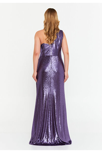 Sienna Fashion Κομψό Μωβ Φόρεμα