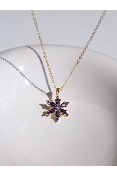 Reorah Collection Purple Flower Necklace