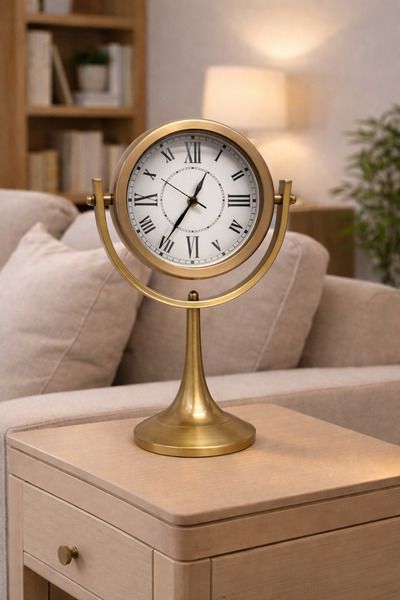 AZELON EV OFİS METAL ESKİTME DEKORATİF 27 cm * 38 cm MASA SAATİ