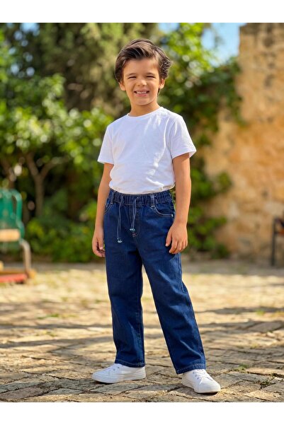 Hazhers Boys' Summer Denim Jeans Fabric Casual Trousers