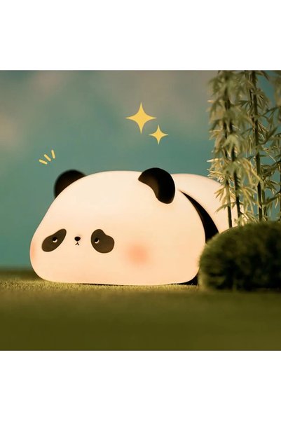 Coverzone Silikon Panda Mini Gece Lambası Yumuşak Işık Ayarlanabilir Çocuk Od...
