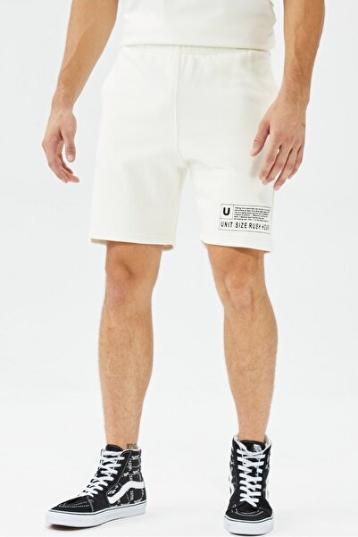 UrbanTheory Urban Theory Printed Men's Short Erkek Pamuk Spor Şort Beyaz