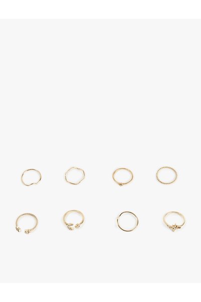 Koton Stone Detailed Starry 8-Piece Ring Set