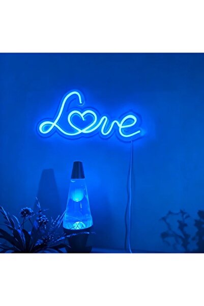 Slasa Love LED Neon Sign 50x25 cm Blue Light with 6mm Acrylic Base Aesthetic ...