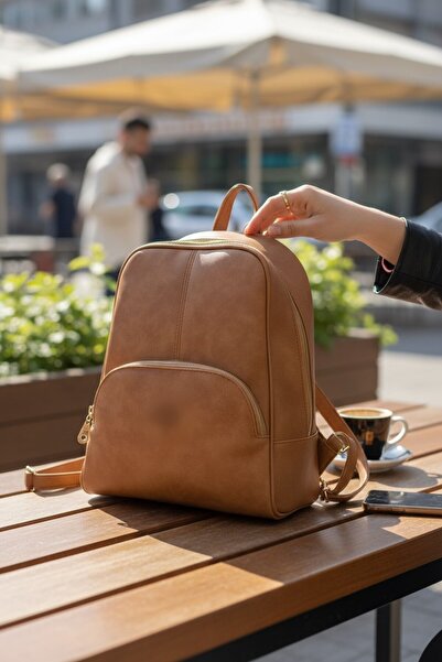 enoch Women's Backpack with Vintage Texture, Multi-Compartment Functional Cit...