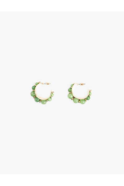 Koton Steel Mixed Beaded Hoop Earrings