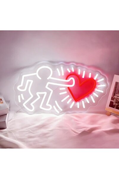 Slasa Love Heart LED Neon Sign 30x40 cm Multicolor Light with 6mm Acrylic Bas...