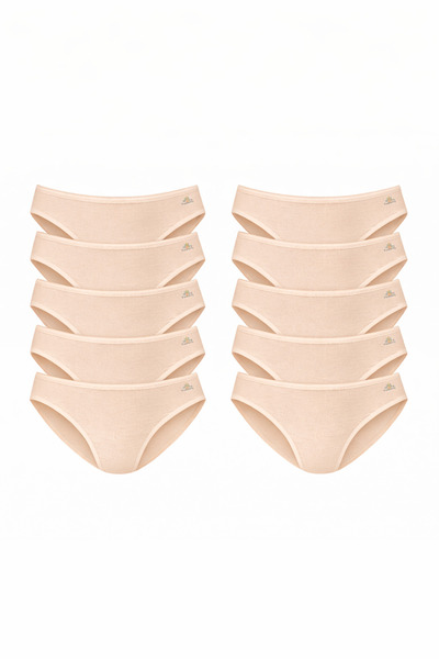 Papatya Pack of 12 Women's 100% Cotton Slip Panties Basic Daily Comfortable Soft