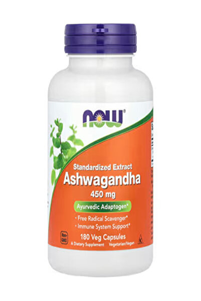 Now Foods , Standardize Ekstre Ashwa.gaandha, 450 mg, 180 Bitkisel Kapsül