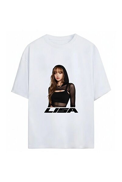 SVART WEAR تي شيرت Lisa BlackPink للجنسين مقاس كبير 100% قطن قطعة