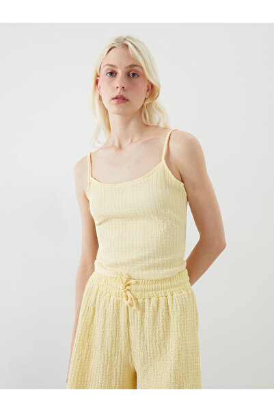 LC Waikiki U Neck Textured Strappy Crop