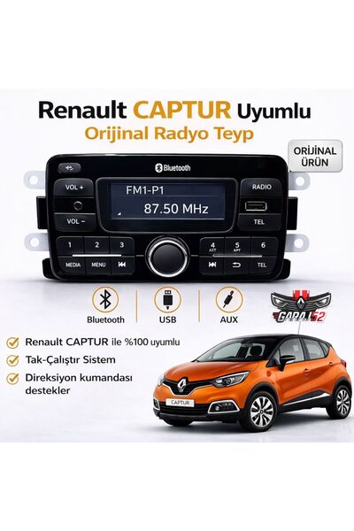 Renault Captur Uyumlu Orijinal Radyo Teyp (Cd’siz) Yeni Versiyon Beyaz Ekranl...
