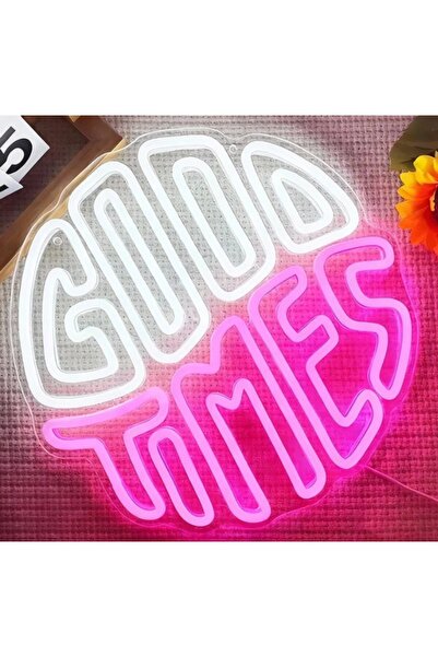 Slasa Good Times LED Neon Sign 39x39 cm Multicolor Light with 6mm Acrylic Bas...
