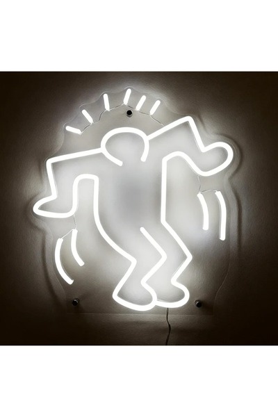 Slasa Dancing Man LED Neon Sign 50x35 cm White Light with 6mm Acrylic Base St...