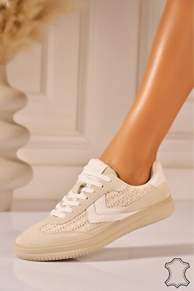 Joana Ileria Beige Genuine Leather Sneakers 41