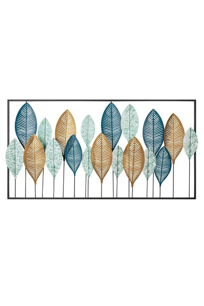 OEM Decor de perete Re-Bloom, design cu frunze, metal, multicolor, 115 x 3 x ...