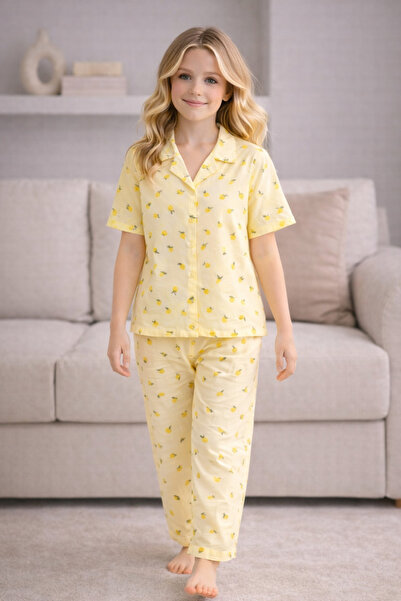 Beka Kids Κοριτσίστικο σετ πιτζάμες με μοτίβο, με κουμπιά μπροστά, αναδιπλούμ...