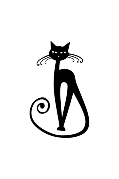 OEM Re-Bloom διακοσμητικό τοίχου, μοντέλο γάτας, μεταλλικό, μαύρο, 37 x 60 εκ.