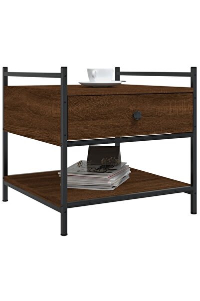 vidaxl Τραπεζάκι Σαλονιού Καφέ Δρυς 50x50x50εκ. Επεξεργασμ. Ξύλο