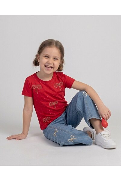 Egelite Κοριτσίστικο καλοκαιρινό κομψό σετ με φιόγκο και κέντημα, για ηλικίες...