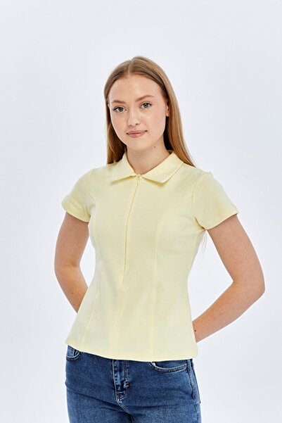 Fashion Friends Βαμβακερό μπλουζάκι πόλο με φερμουάρ POLO COLLAR T-SHIRT 26Y0...