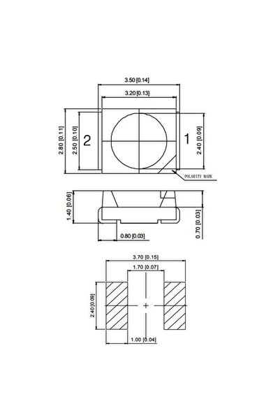 EmAyCenter 10 Adet Kırmızı 3528 SMD LED Çip - 1210 Kılıf Araç Gösterge Paneli ve Uyarı Ledi
