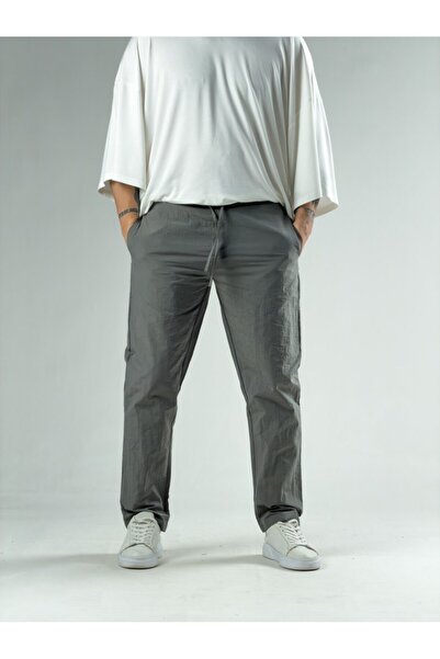 COCOPELLI Pantaloni bărbați din țesătură parașută, gri, model Regular COC3140