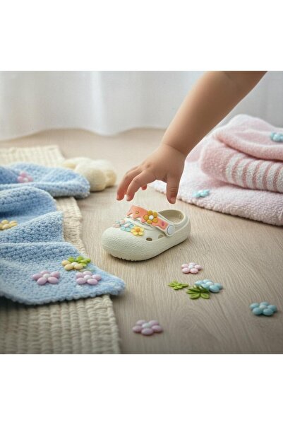 mersin md tekstil Κοριτσίστικες παντόφλες παραλίας με λουλούδια, κατάλληλες γ...