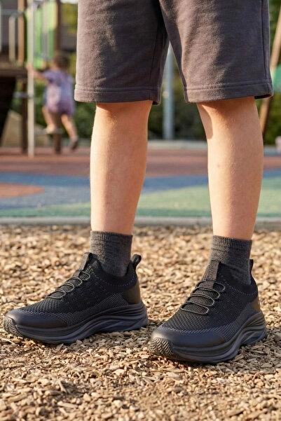 IN-STEP Aeroknit Pro Ultra Light Laceless Sneakers for Boys/Girls - Black