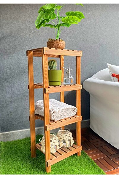 Ahşap 4 Katlı Banyo Rafı Havluluk Banyo Düzenleyici