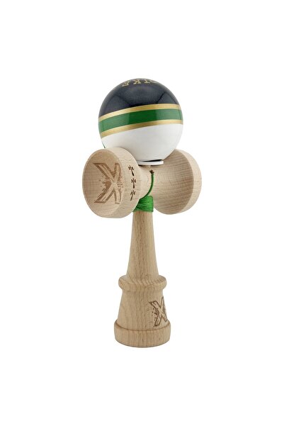 Cyrax Kendama X Original ROYAL SPIKE, Șnur de 55 cm, Inel verde