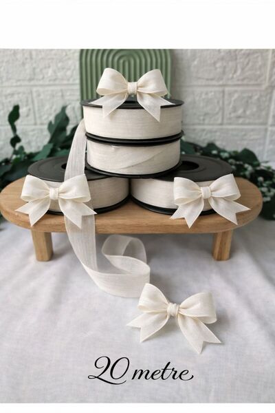 Esteks Dantel ve Tekstil Aksesuarları Κορδέλα από λινό νόπελι 2,5 εκ. 20 μέτρ...